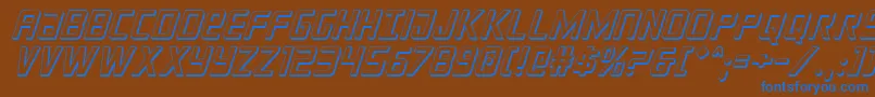 Crixus3Dital-fontti – siniset fontit ruskealla taustalla