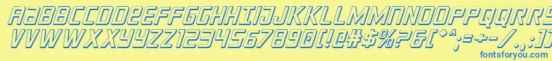 Crixus3Dital Font – Blue Fonts on Yellow Background