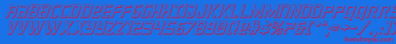 Crixus3Dital Font – Red Fonts on Blue Background