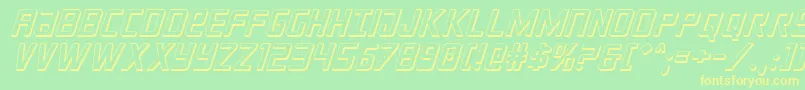 Crixus3Dital Font – Yellow Fonts on Green Background