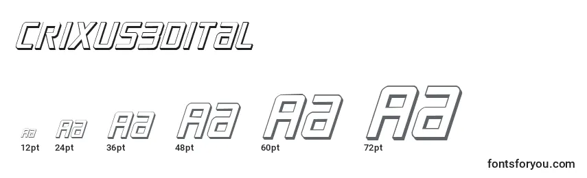 Crixus3Dital Font Sizes