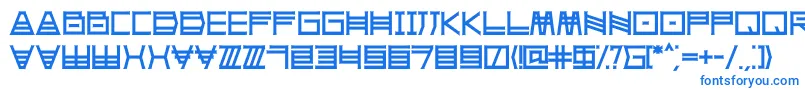 フォントSherupro – 白い背景に青い文字