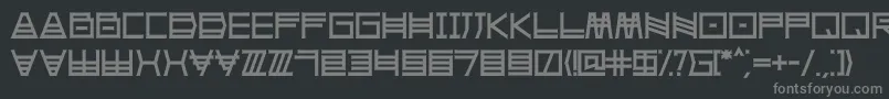 フォントSherupro – 黒い背景に灰色の文字