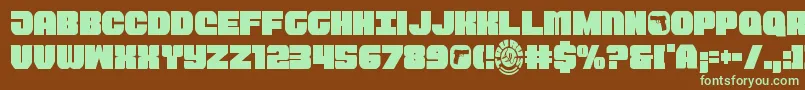 Taurocond11 Font – Green Fonts on Brown Background