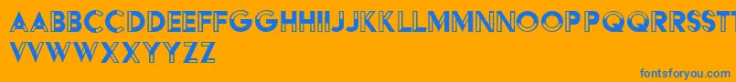 HffBlackSteel Font – Blue Fonts on Orange Background