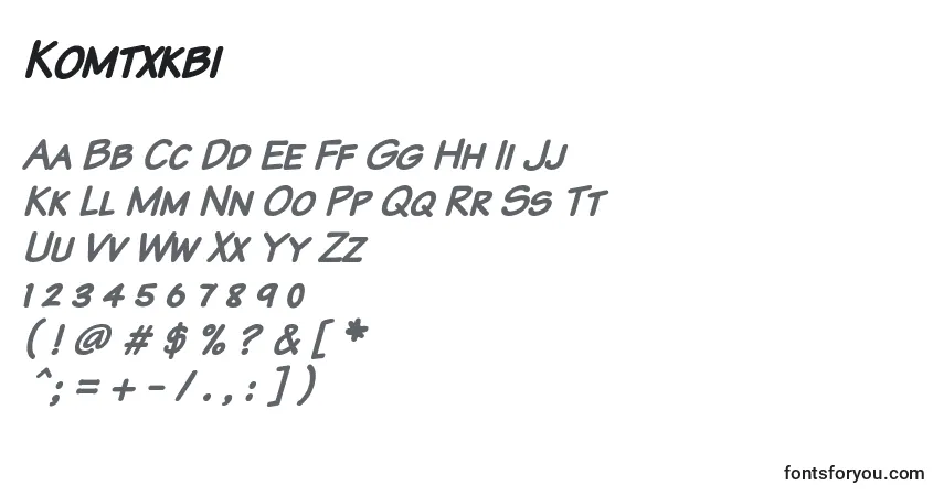Czcionka Komtxkbi – alfabet, cyfry, specjalne znaki