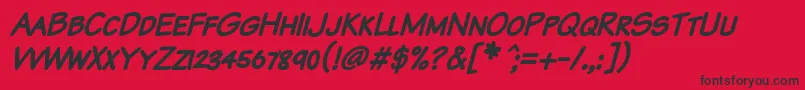 Komtxkbi Font – Black Fonts on Red Background