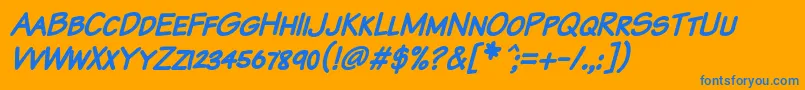 Komtxkbi Font – Blue Fonts on Orange Background