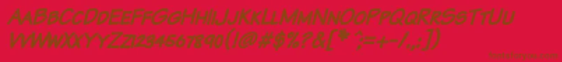 Komtxkbi Font – Brown Fonts on Red Background