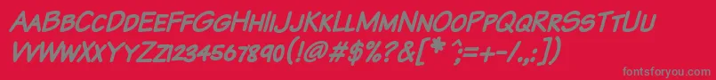 Fonte Komtxkbi – fontes cinzas em um fundo vermelho