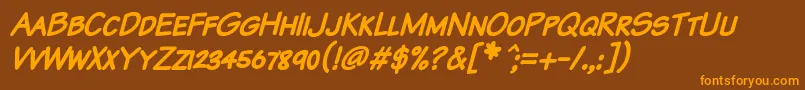 Komtxkbi Font – Orange Fonts on Brown Background