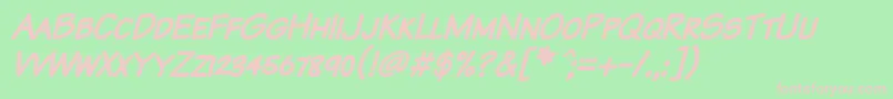 Komtxkbi Font – Pink Fonts on Green Background