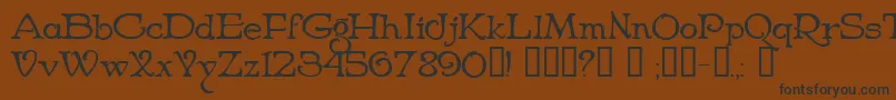 NiederwaldCyr Font – Black Fonts on Brown Background