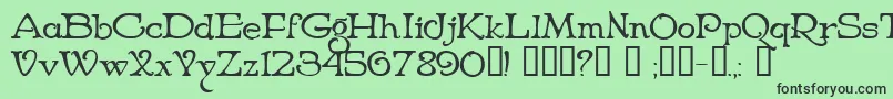 NiederwaldCyr Font – Black Fonts on Green Background