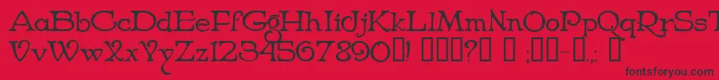 NiederwaldCyr Font – Black Fonts on Red Background