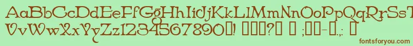 NiederwaldCyr Font – Brown Fonts on Green Background