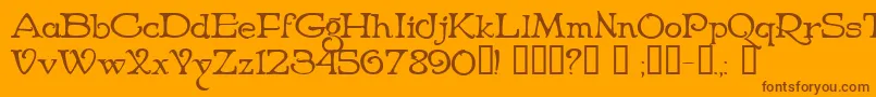 NiederwaldCyr Font – Brown Fonts on Orange Background