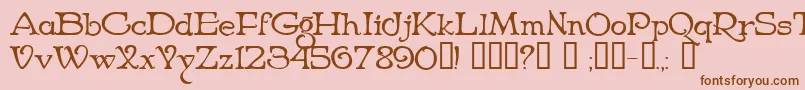 NiederwaldCyr Font – Brown Fonts on Pink Background