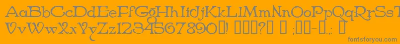 NiederwaldCyr-Schriftart – Graue Schriften auf orangefarbenem Hintergrund