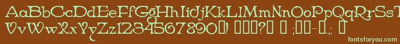 NiederwaldCyr Font – Green Fonts on Brown Background