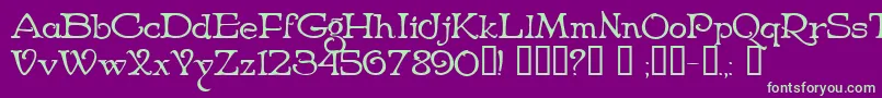 NiederwaldCyr Font – Green Fonts on Purple Background