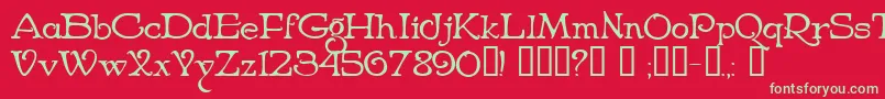 NiederwaldCyr Font – Green Fonts on Red Background