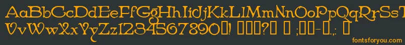 NiederwaldCyr Font – Orange Fonts on Black Background