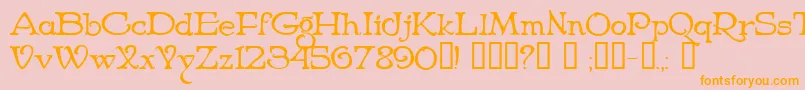 NiederwaldCyr Font – Orange Fonts on Pink Background