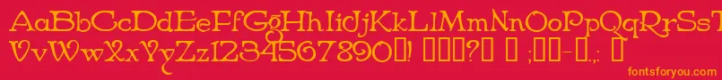 NiederwaldCyr Font – Orange Fonts on Red Background