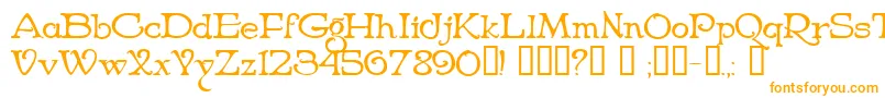 NiederwaldCyr-Schriftart – Orangefarbene Schriften auf weißem Hintergrund