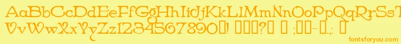 More about NiederwaldCyr Font NiederwaldCyr Font – Orange Fonts on Yellow Background