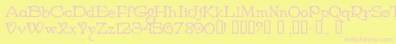 NiederwaldCyr Font – Pink Fonts on Yellow Background