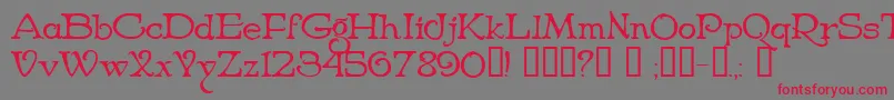 NiederwaldCyr Font – Red Fonts on Gray Background