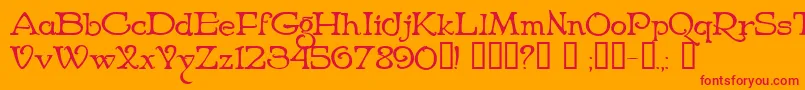 NiederwaldCyr-Schriftart – Rote Schriften auf orangefarbenem Hintergrund