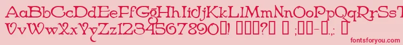 フォントNiederwaldCyr – ピンクの背景に赤い文字