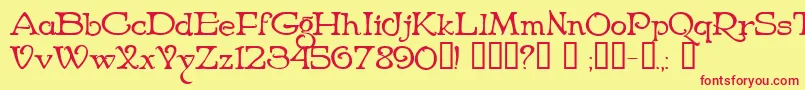 NiederwaldCyr Font – Red Fonts on Yellow Background