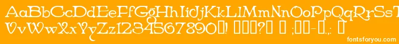 NiederwaldCyr Font – White Fonts on Orange Background