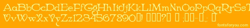 NiederwaldCyr-Schriftart – Gelbe Schriften auf orangefarbenem Hintergrund