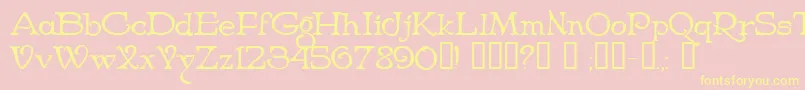 NiederwaldCyr Font – Yellow Fonts on Pink Background