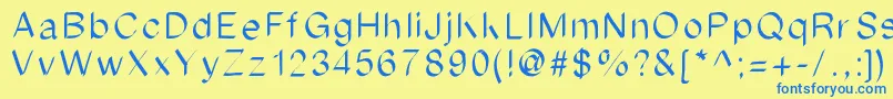 Ipadfont Font – Blue Fonts on Yellow Background