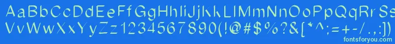 Шрифт Ipadfont – зелёные шрифты на синем фоне