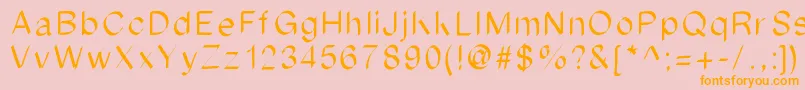 Ipadfont-Schriftart – Orangefarbene Schriften auf rosa Hintergrund