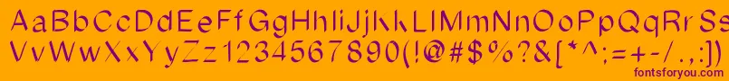 Ipadfont-fontti – violetit fontit oranssilla taustalla