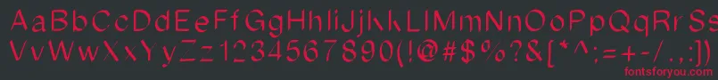 フォントIpadfont – 黒い背景に赤い文字