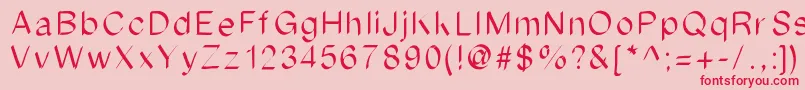 Ipadfont-fontti – punaiset fontit vaaleanpunaisella taustalla