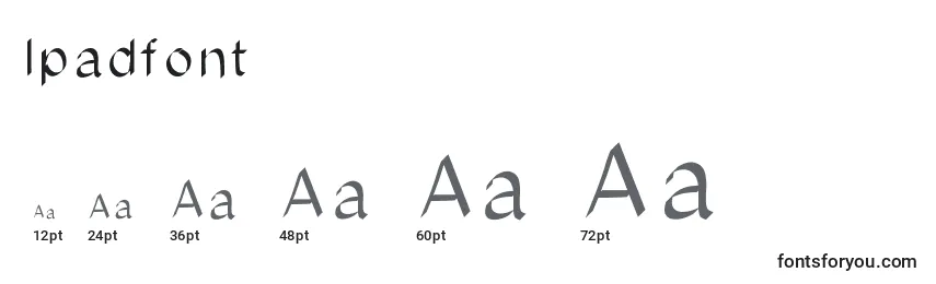 Размеры шрифта Ipadfont