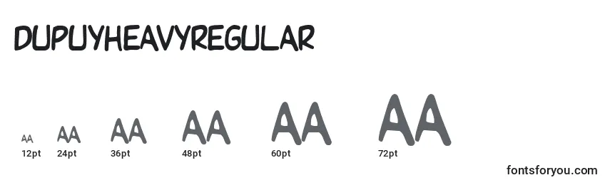 Размеры шрифта Dupuyheavyregular