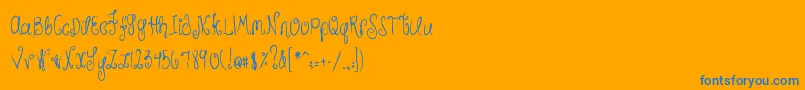 MtfHunnie-Schriftart – Blaue Schriften auf orangefarbenem Hintergrund