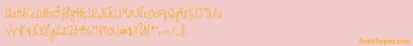 MtfHunnie-Schriftart – Orangefarbene Schriften auf rosa Hintergrund