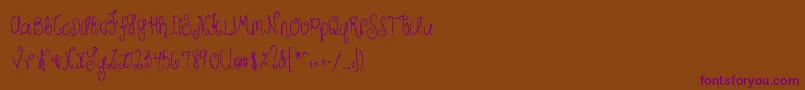 MtfHunnie-Schriftart – Violette Schriften auf braunem Hintergrund